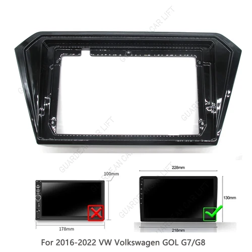 Imagen 2 del producto Fascias de Radio de coche de 9 pulgadas para VW Volkswagen GOL G7/G8, reproductor de marco estéreo Android, Panel de unidad principal de 2 Din, embellecedor de tablero, 2016-2022