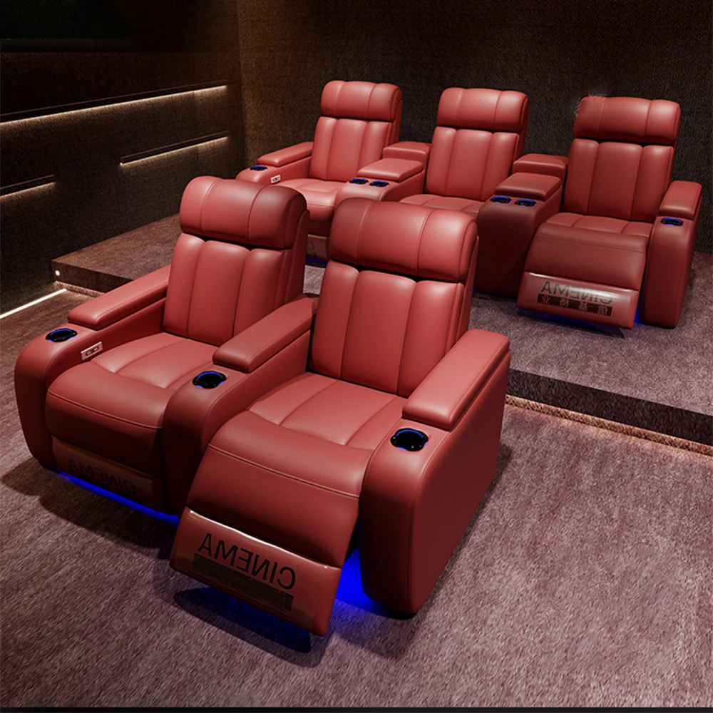 

Customizable Luxury Electric Recliner Cinema Chair with Cup Holder, Genuine Leather Upholstery, LED ing – Home Th