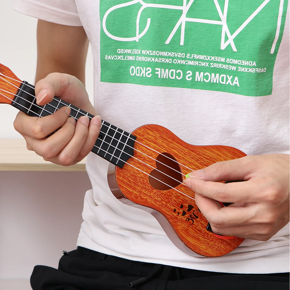 Kids Ukulele Guitar- 4 Strings Heart Hollow Ukulele Early Educational Learning Musical Instrument Nylon Strings Adjustable