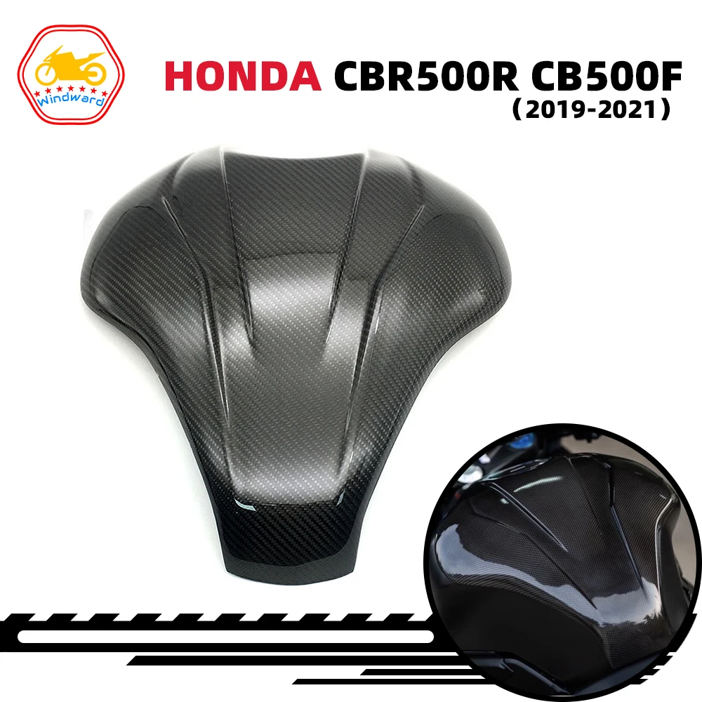 Motorcycle Accessorireal carbon fiber fuel tank cover protection cover fuel tank gasket For Honda CBR500R CB500F 2019 2020 2021