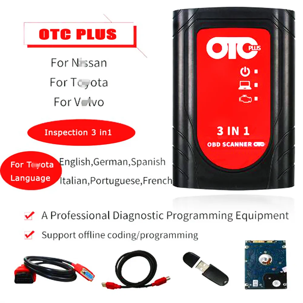 OTC Plus 3 in 1 Diagnostic Tools Techstream Consult 3 Plus OTC Scanner ForNissan /T-yota/V-olvo OBD Scanner GTS With HDD