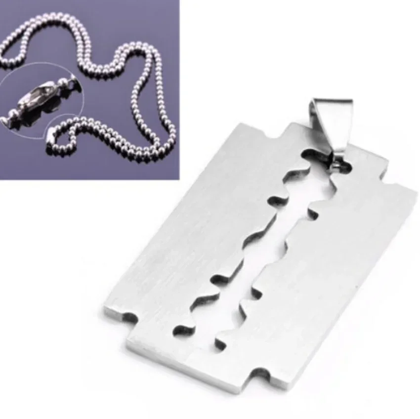 Delysia King Shaving Blade Pendant  Stainless Steel Hip Hop Necklace for men