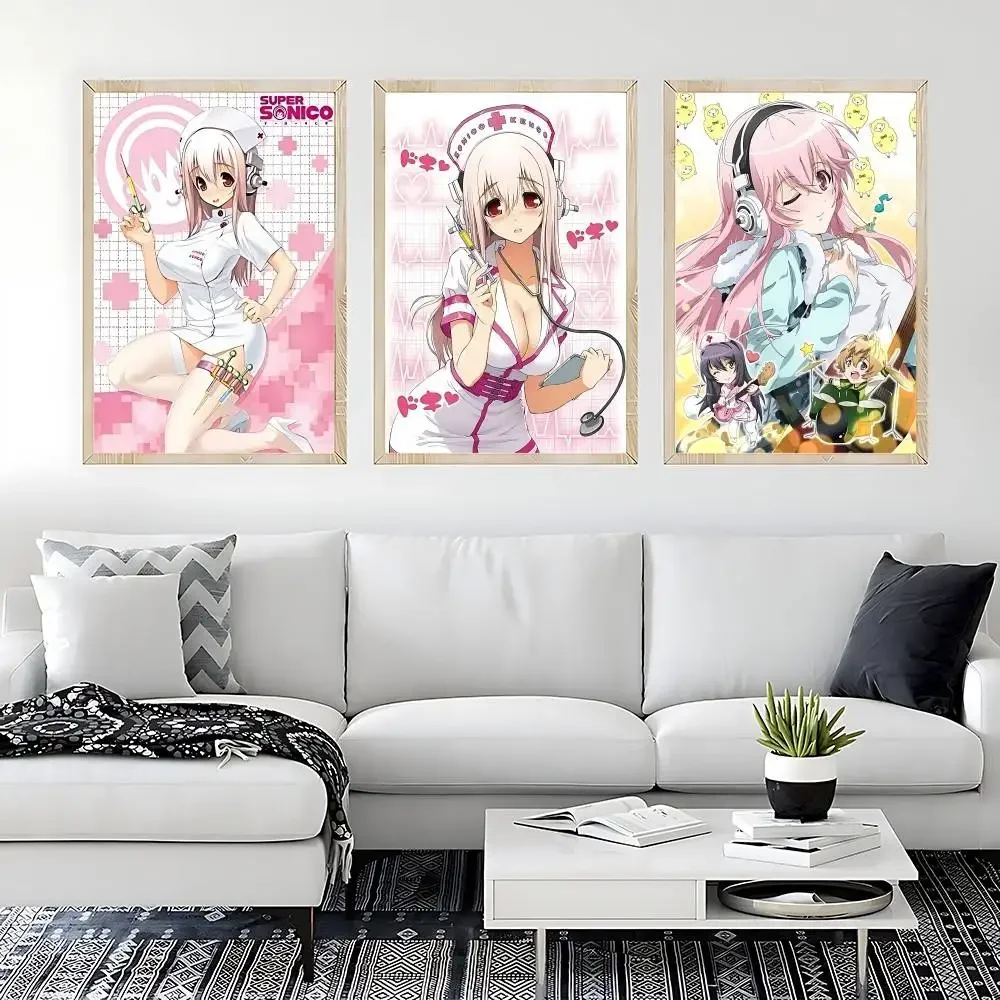 S-Super S-Sonico ملصق صورة حائط لوح رسم ديكور فني للمنزل طباعة لغرفة المعيشة ديكور