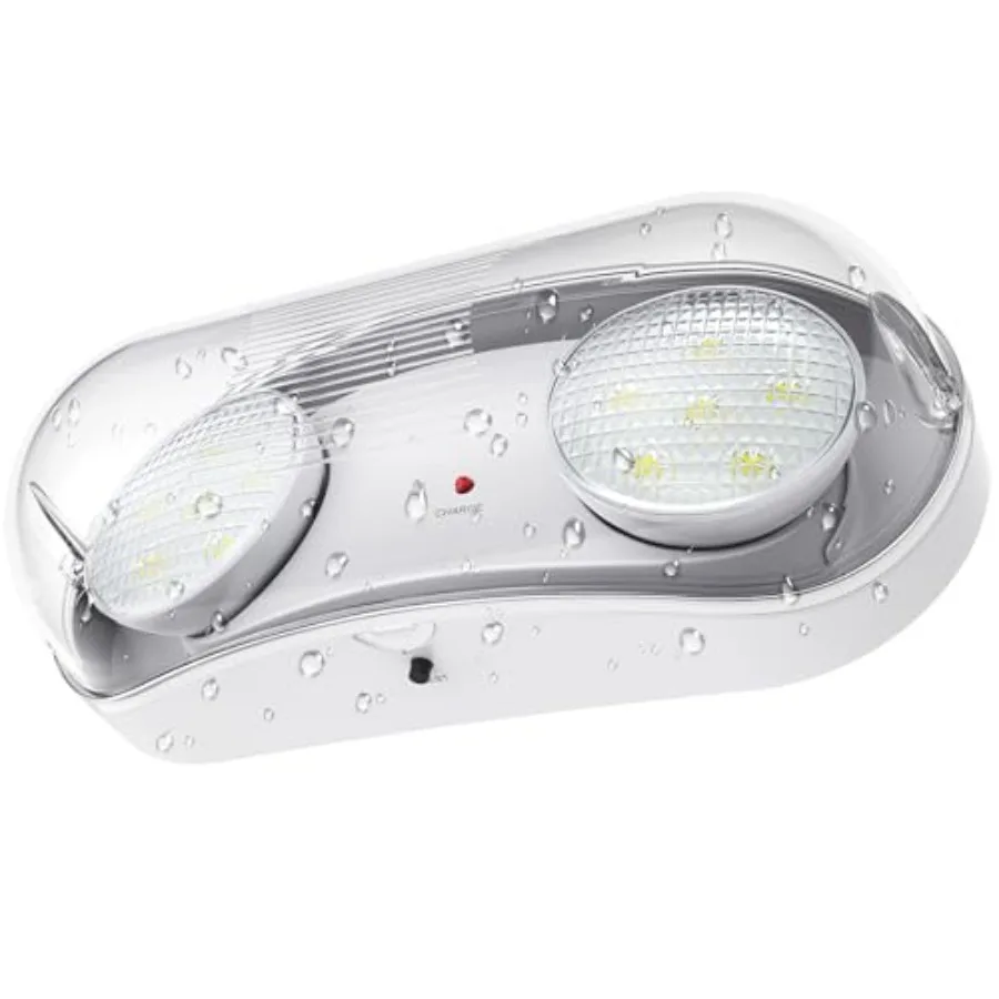 

Wet Location Rated Outdoor Emergency Light, Waterproof Exterior Led Emergency Lights with Battery Backup, Adjustable Heads, Com