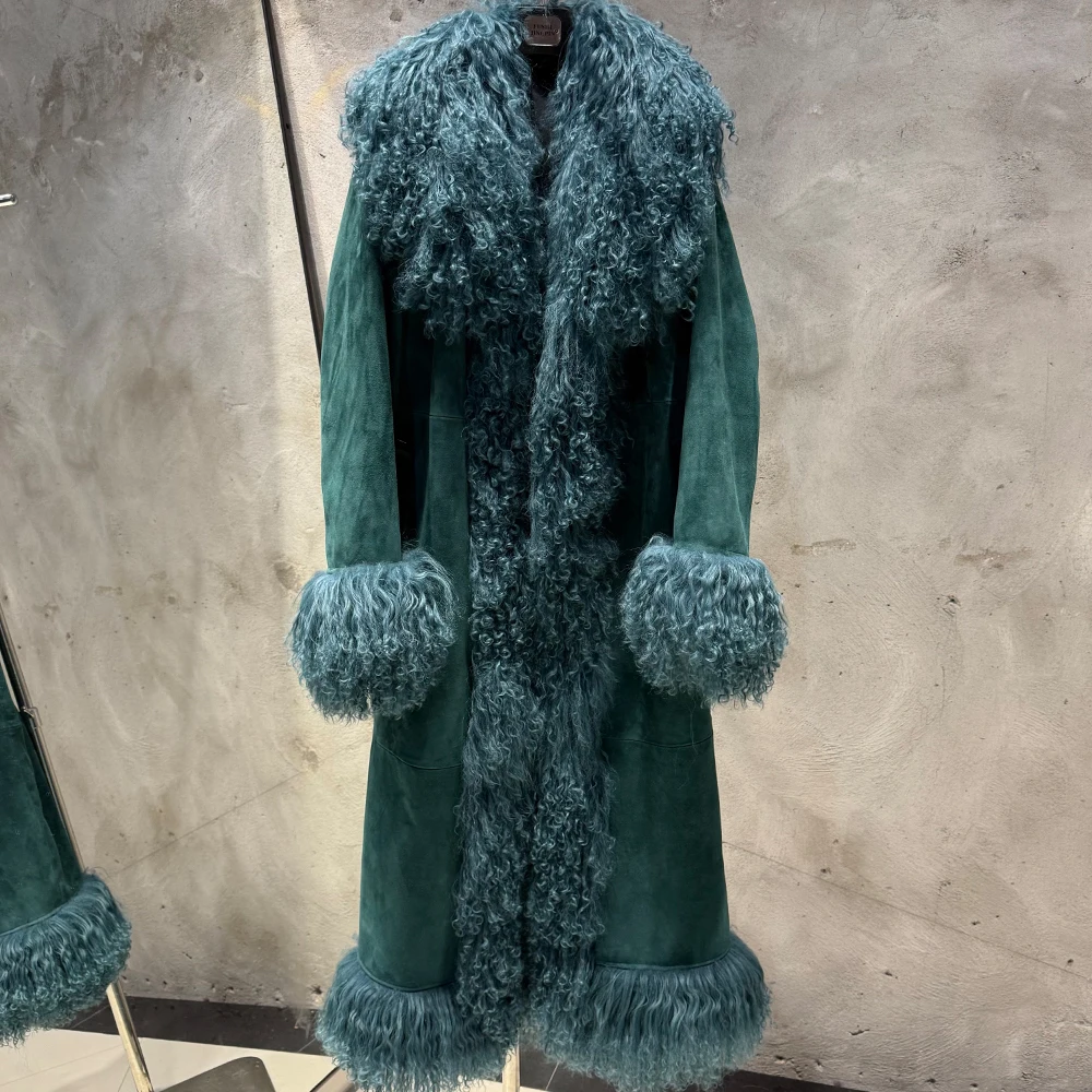 Sheep Fur Coat Long Women Autumn Genuine Sheepskin Coat Long with