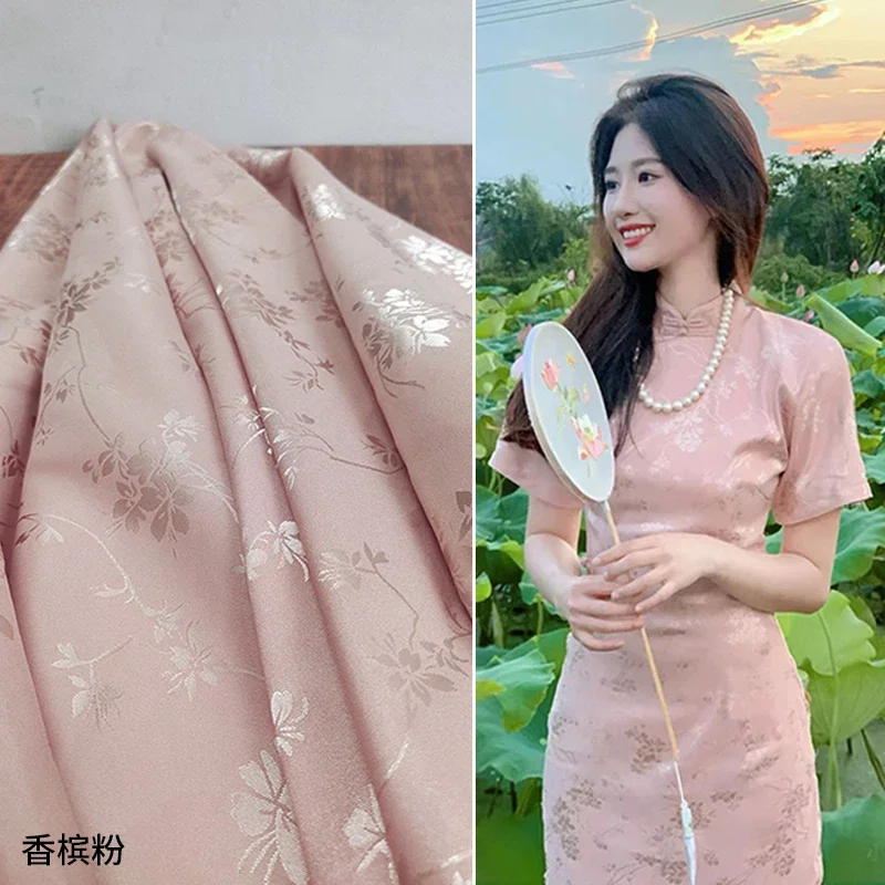

Жаккардовая атласная ткань, антикварное платье Cheongsam Horse Face, модная одежда своими руками для шитья, оптовая продажа, ткань по метрам