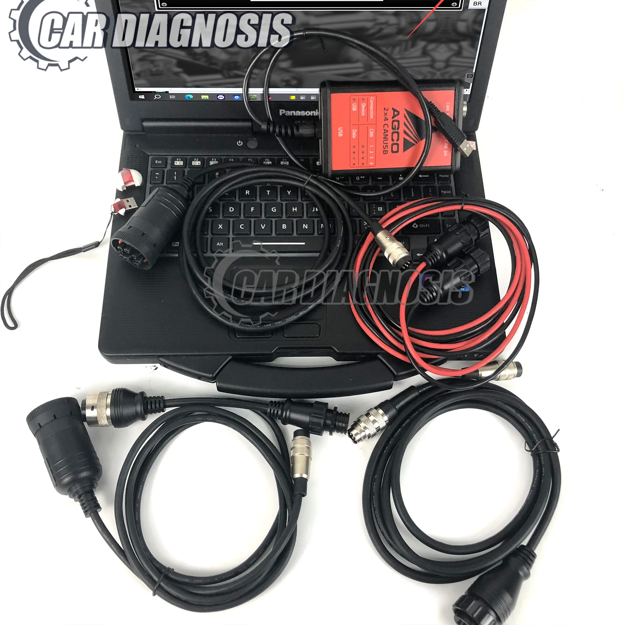 

For AGCO EDT DIAGNOSTIC KIT CANBOX FENDT FenDias Massey Agricultural Electronic Diagnostic Tool key dongle with CF53 Laptop