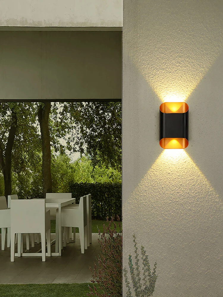 Roukeymi Led Muur Decor Lamp Externe Schansen Buitenlamp Ip65 Outdoor Waterdichte Tuin Balkonverlichting Buiten Aluminium