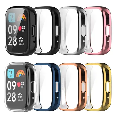 Soft TPU Case For Redmi Watch 3 Active Full Screen Protector for Redmi Watch 3 Lite Protective Shell Bumper Cover