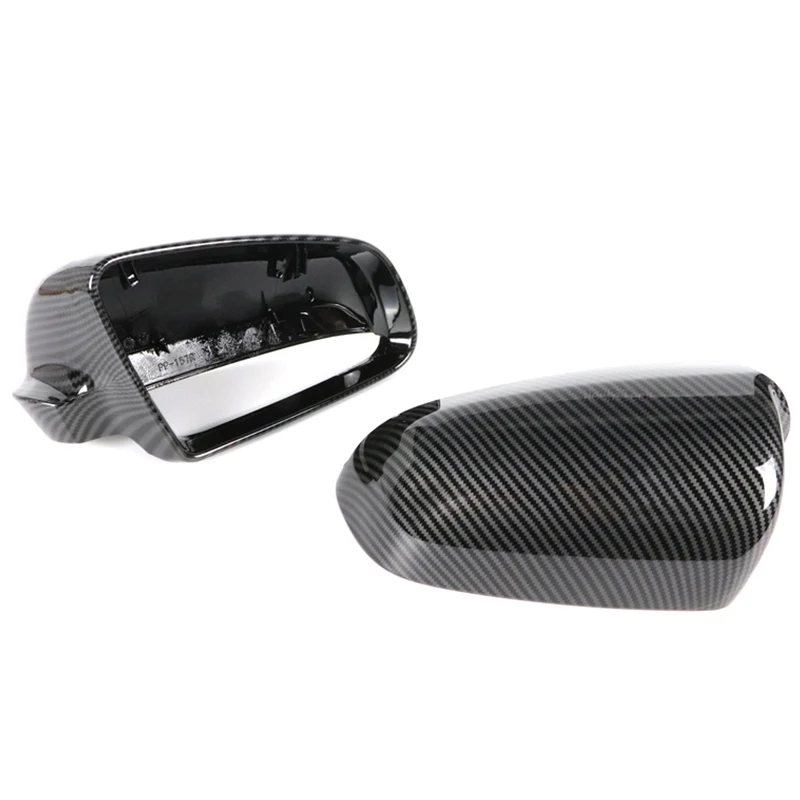 Carbon pattern Side Wing Mirror Caps For Audi A3 S3 8P A4 S4 B6 B7 8E 8H A6 S6 C6 4F Pre-facelift Replacement covers - view 3