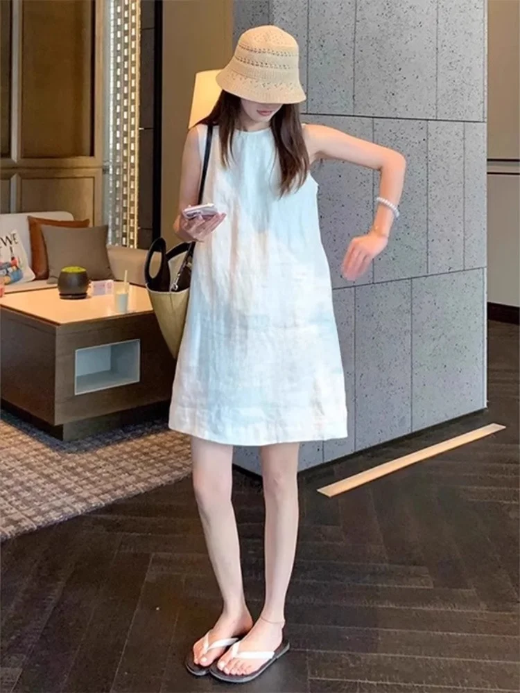 

ROUJE KEFSS Women's Svel Vest Dr A-Line ort Skirt Thin Summer High Waist Conceal Belly Slimming Faionable