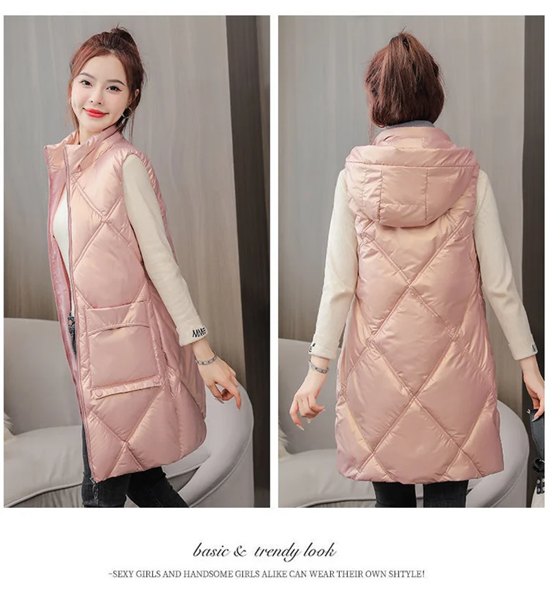 가을 겨울 여성용 탈부착 가능한 다운 코튼 베스트, 중간 길이 스타일, 노워시 코튼 베스트, 여성용 숄더 재킷, 신상 트렌드
