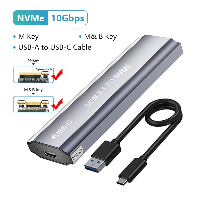 UTHAI M11 Toolless M.2 SSD Hard Drive Case NVME/10Gbp Protocol Type-C 3.1 Solid State Drive Enclosure for Storage Expansion