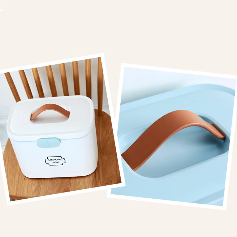 صندوق حاوية مساعدة لتخزين الأدوية، مقبض محمول خفيف الوزن ومقاوم للصدمات لمستلزمات الحرف اليدوية وصيد الأسماك