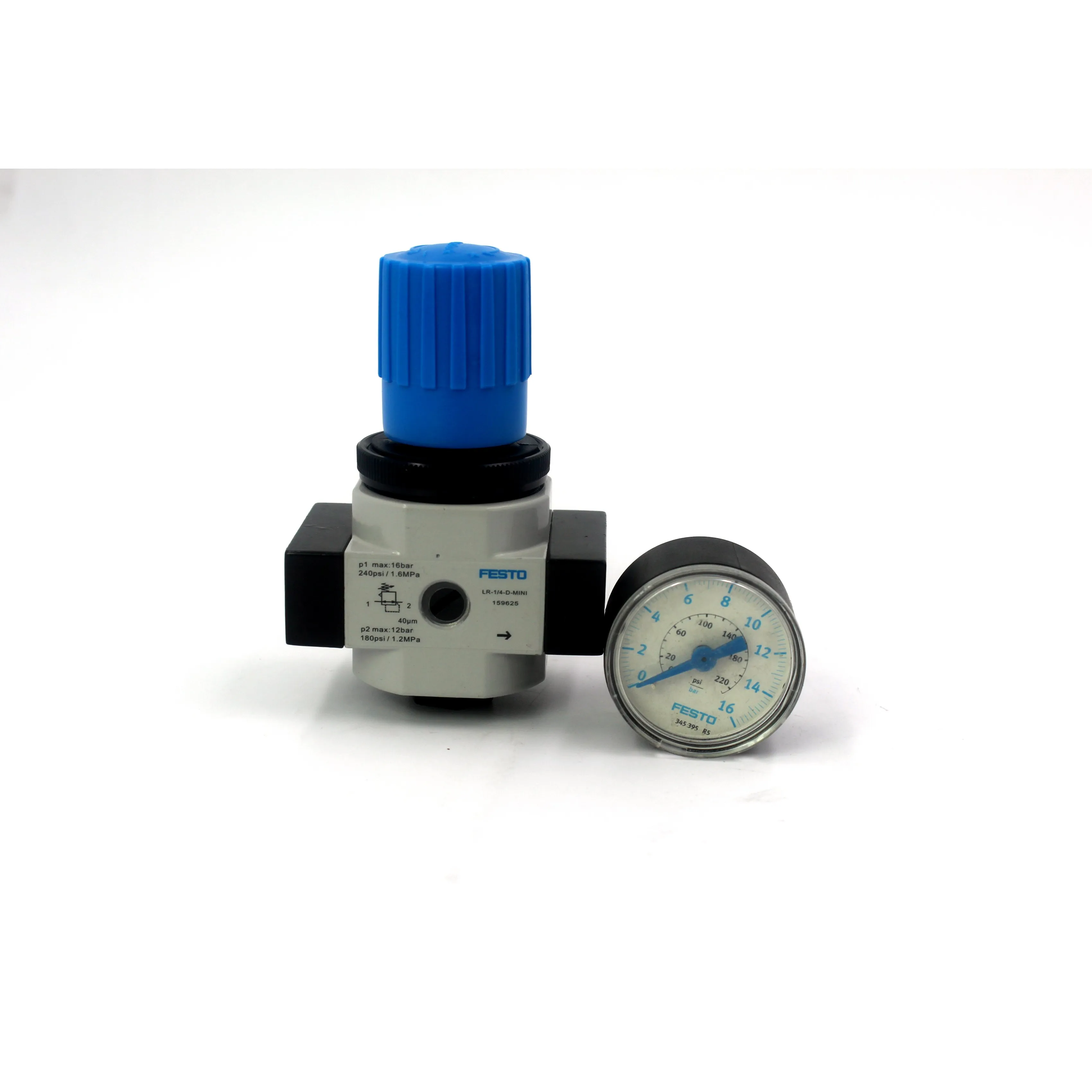 FESTO Zinc Alloy LR-3/8-D-MINI 162580 LR-3/8-D-MINI-MPA 8002286 Pressure Regulating Valve With Pressure Gauge 0.5-12 Bar