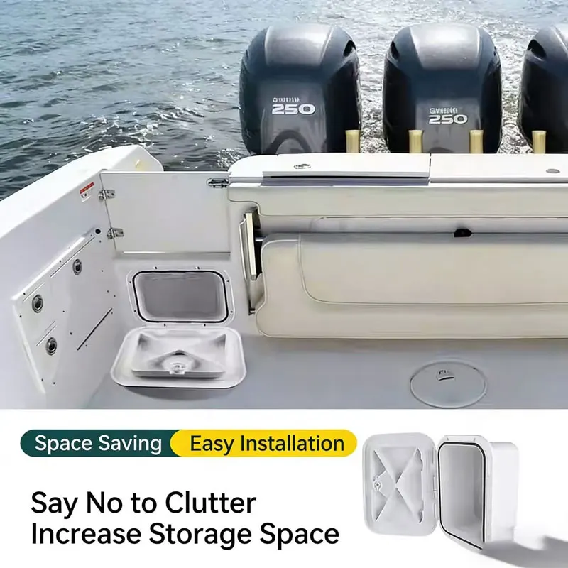 

Marine Boat Storage Box ABS Boat Embedded Storage for Bait Fishing Gear Tools Fishing Gear Organizer Box