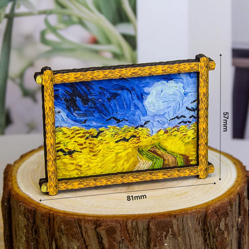 مغناطيس الثلاجة اللوحة العالمية الشهيرة، لوحة زيتية فان جوخ، مغناطيس الثلاجة اللوحة الزيتية الموناليزا الخشبية المغناطيسية #5