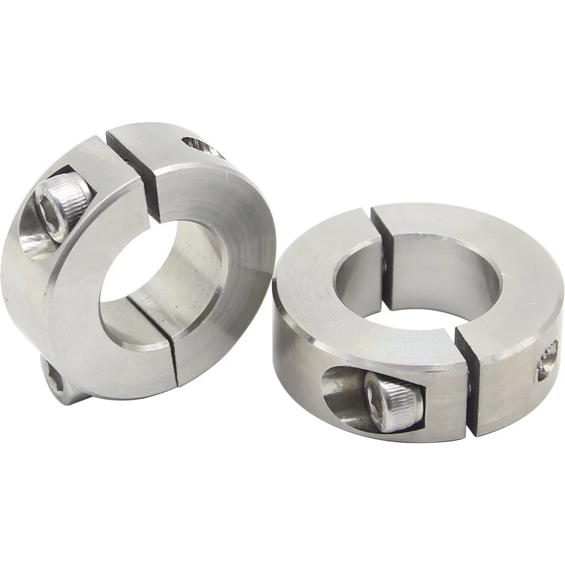 6-40mm Shaft Collar Linear Motion Clamp with Screws Clamp Collar Double Split Clamp Type Stainless Steel Separable Fixed Ring