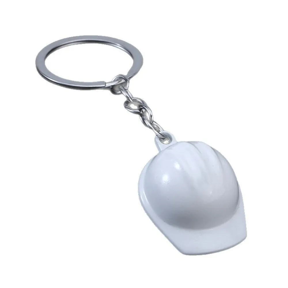 الإبداعية مهندس المفاتيح خوذة أمان صغيرة كيرينغ متعة وساحرة سلسلة حلقة خوذة بلاستيكية قبعة صلبة قلادة الهدايا #5