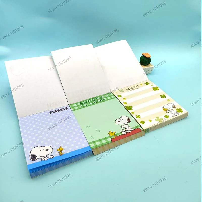 100 Sheets Disney Snoopy Memo Pad Sticky Notes Kawaii Stationery Notepad Label Post Office School Supplies Kids Gift