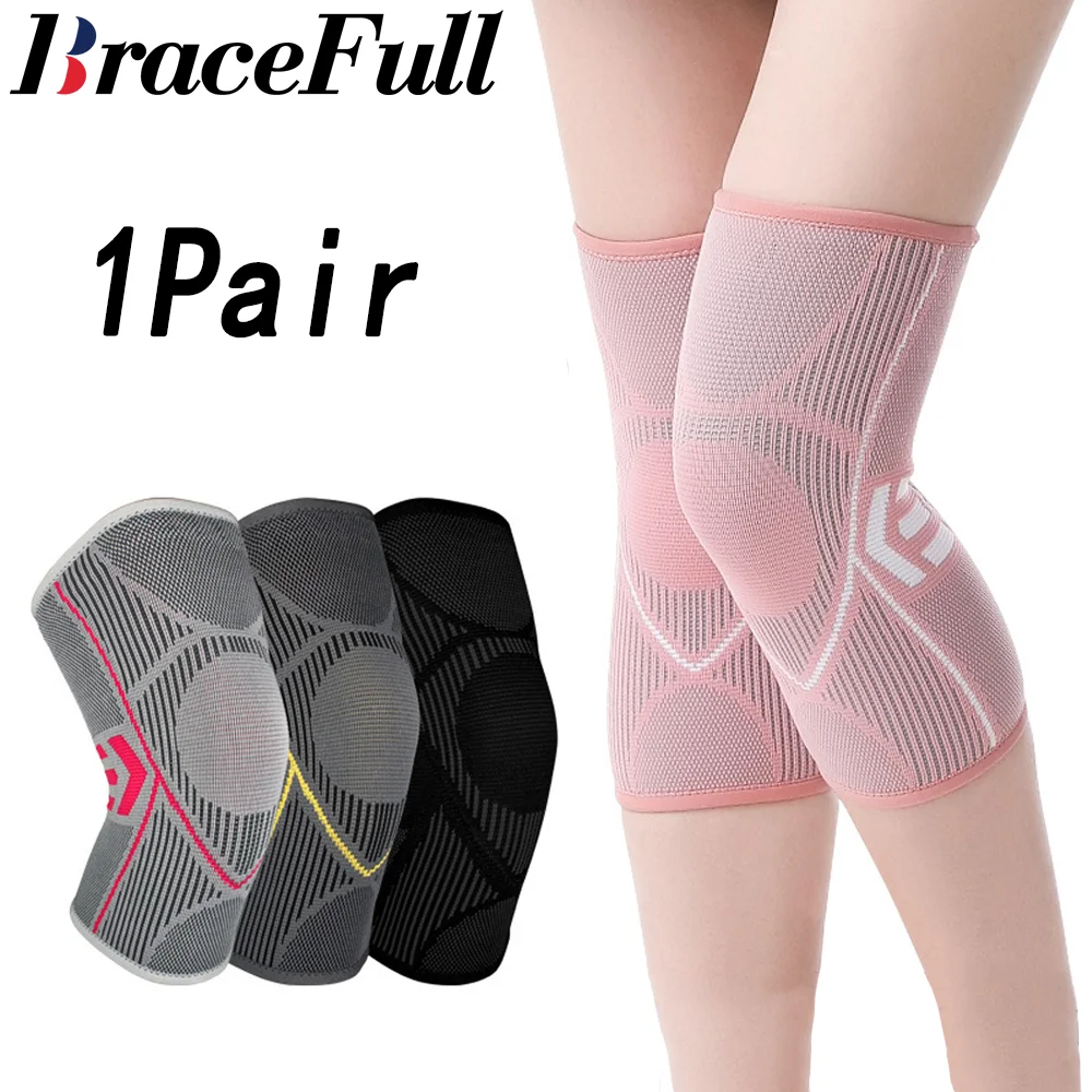 

1Pair Knee Brace Compression Sleeve Support for Men Women Pads Meniscus Tear Joint Pain Relief Weightlifting Gym Workout Sports