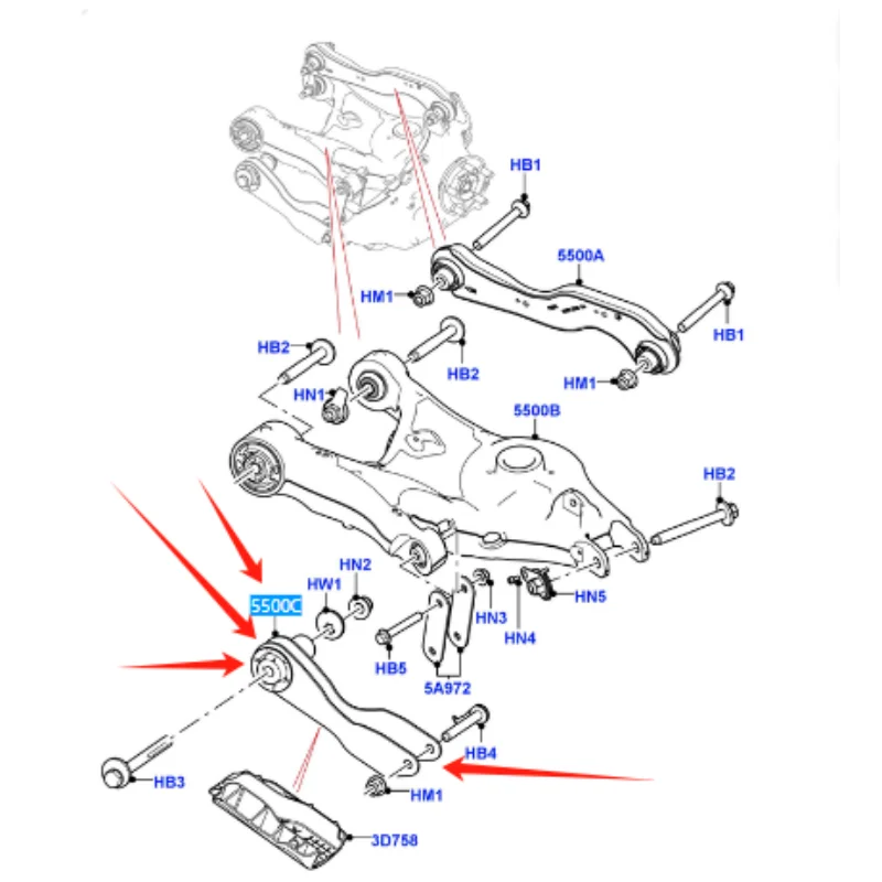LEFT REAR SUSPENSION ARM For RANGE ROVER VELAR JAGUAR F-PACE T4A13726 LR128497 T4A37038 LR090538 T4A1030