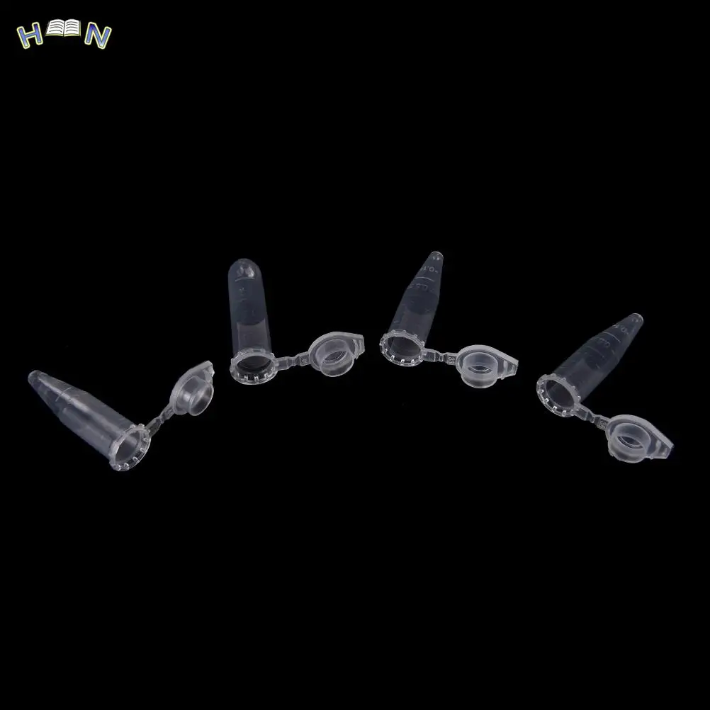 Affordable 50Pcs 1.5ml Round Bottom Centrifuge Tubes with Attached Caps Clear White Lab Supplies