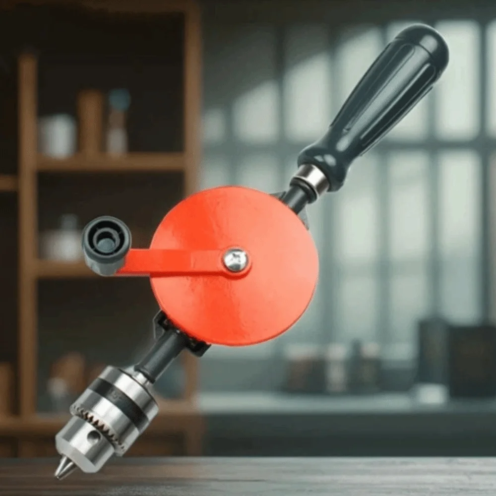 

Double Pinions Hand Drill 3/8 Inch 1/4 Inch Manual Drill Portable Design Clamping Range Woodworking Drill Acrylic Drilling