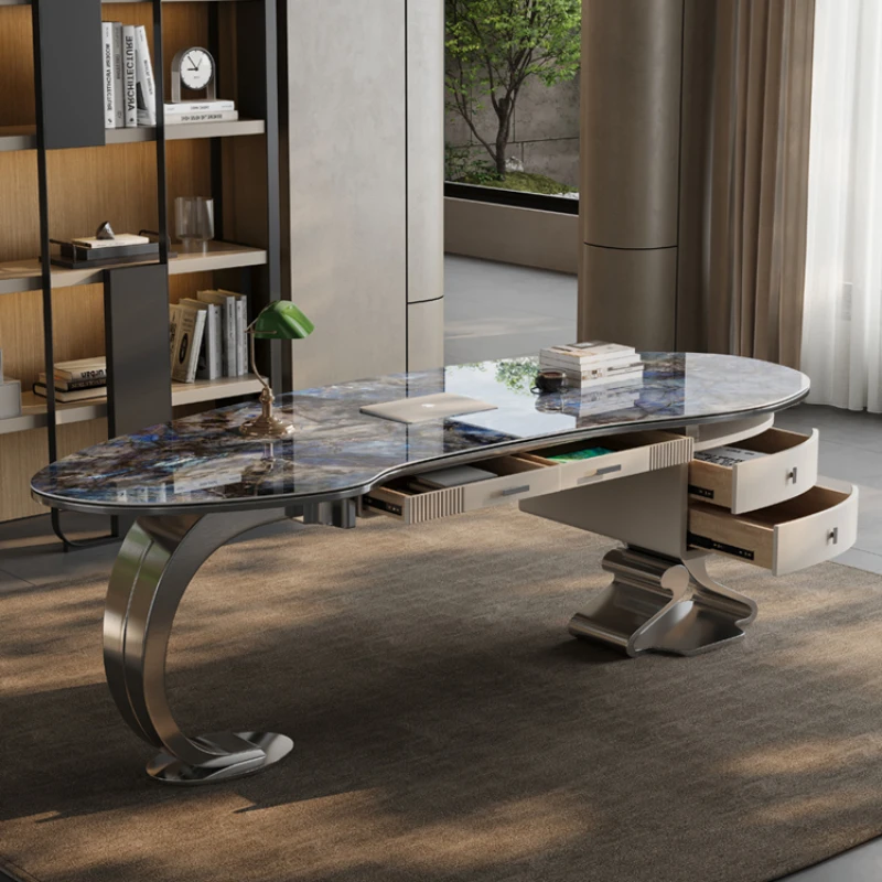 Design Write Office Desks Simple Domestic Study Rock Plate Top Grade Computer Modern Office Desks Escritorios Furniture QF50OD