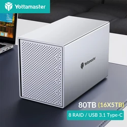 [PS500R] Yottamaster 5 Bay RAID External Hard Drive Enclosure Aluminum USB RAID Enclosure Support 2.5
