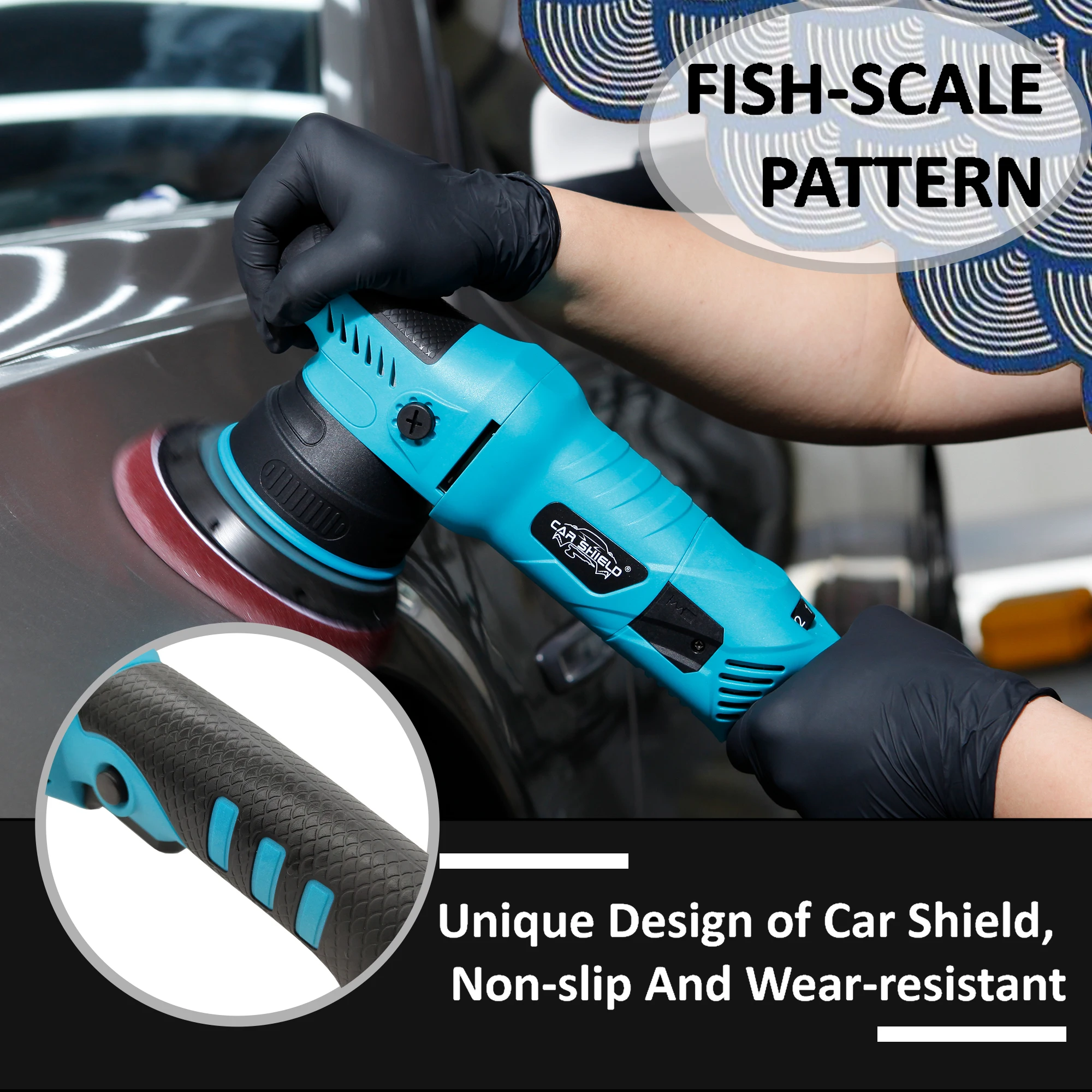 Car Shield 5 Inch 1000W Polisher 15mm Random Orbital Waxing Machine Polishing