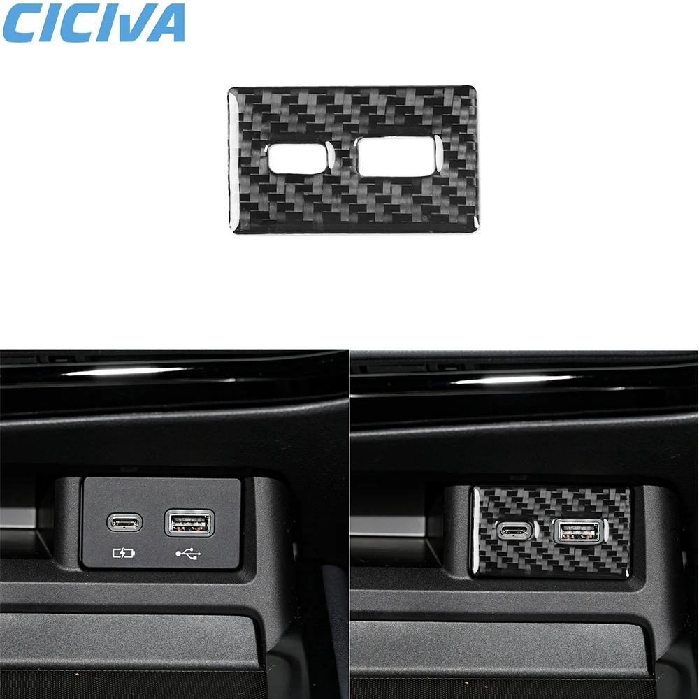 

For Lexus NX AZ20 2022-2024 Front Charging Port Trim Black Carbon Fiber Car Interior Decoration Retrofit Accessories Stickers