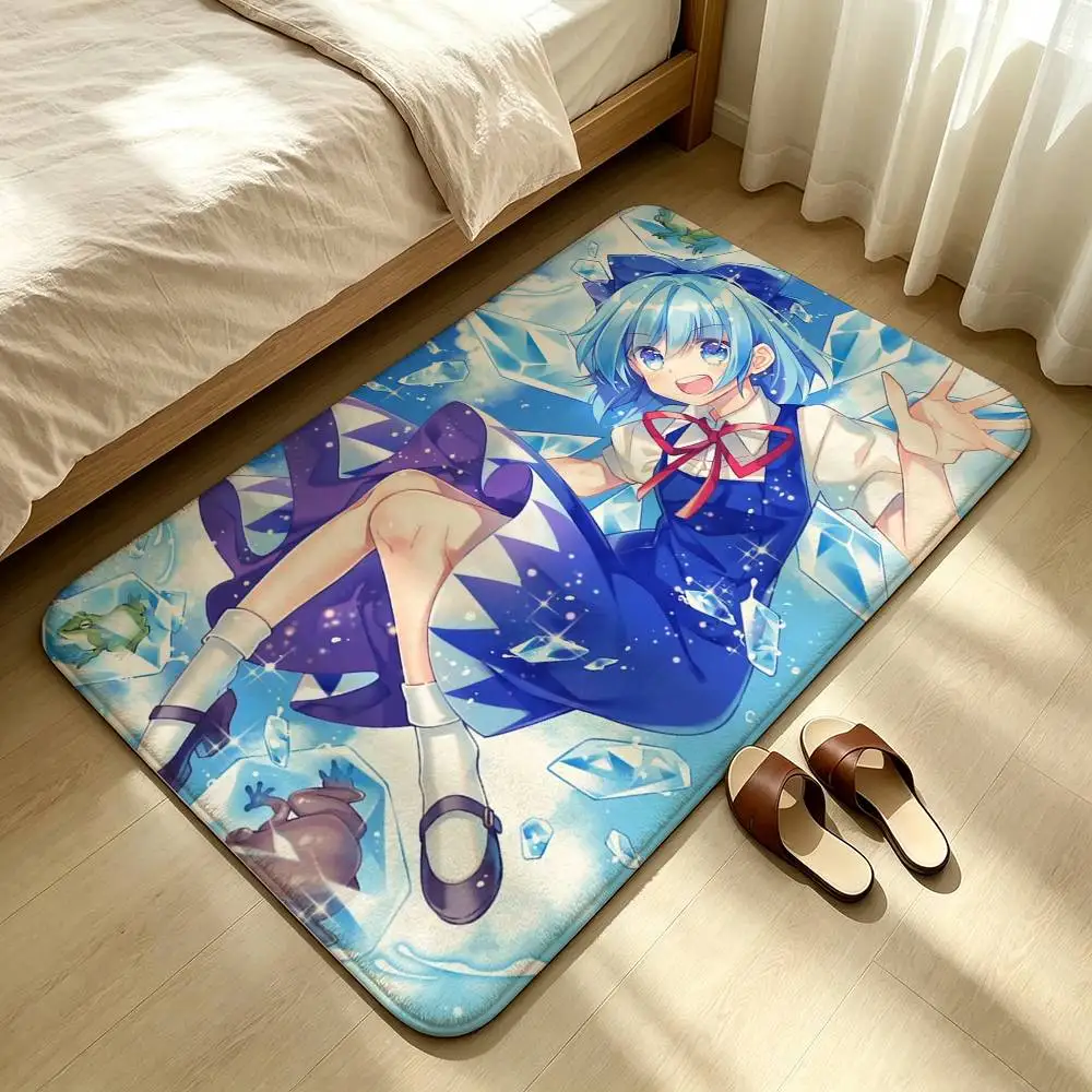 TOUHOU Project Cirno Cute Anime Girl Shower Room Absorbent Small Floor Mat Soft Comfortable Decorative Foot Mat