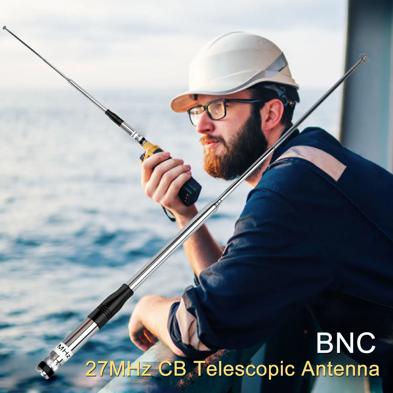 Antena de walkie-talkie CB de 27MHz, antena telescópica de Radio portátil retráctil de alta ganancia con conector BNC