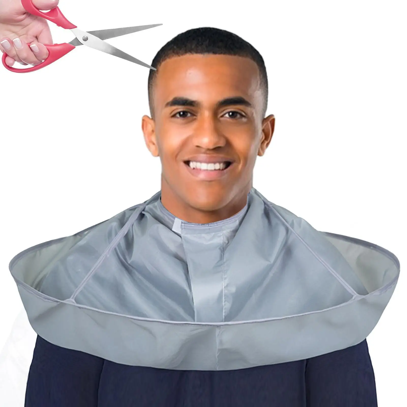 60cm Adult Haircutting and Shaving Barber Bib Foldable Barber Cape Unisex Hair Cutting Accessories with Adjustable Neck Size
