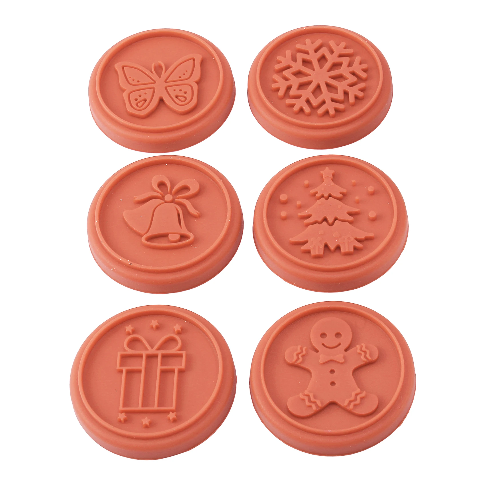 

6Pcs/Set Food Grade Plastic Christmas Mold Cookie Cutter Kitchen Baking Tools Plunger Stamp Mold Fondant