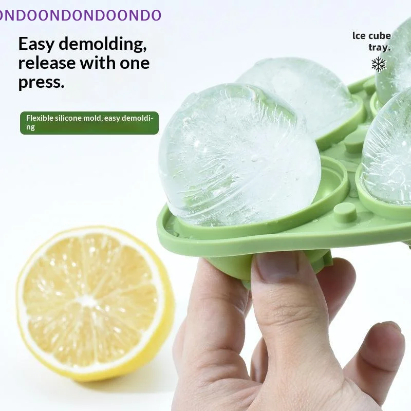4-Hole Large Silicone  Trays Big Round Sphere Ice Shape Cube Mold Tray For Freezer Cocktail Bar Parties Tools