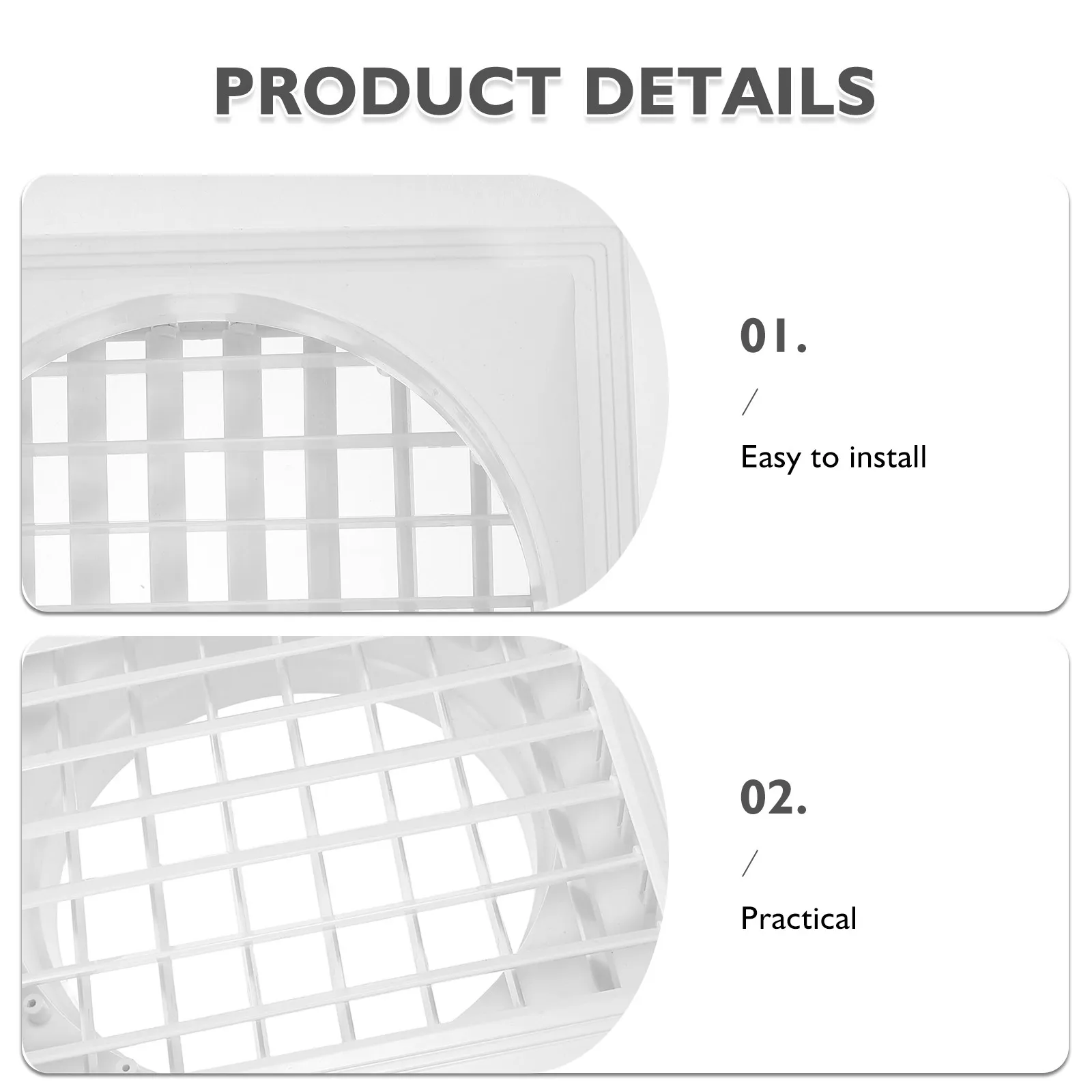 Square ABS Ceiling Air Vent Cover – Double Louver Design for Quiet AC Ventilation