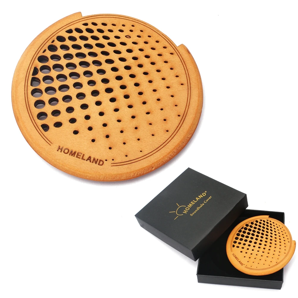 

Guitar Wooden Soundhole Sound Hole Cover Block Feedback Buffer for 40 / 41 Inch EQ Acoustic Folk Guitar (Deep Yellow)
