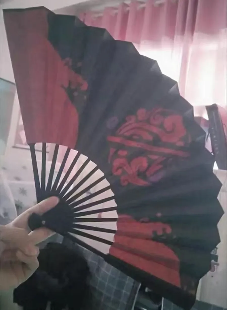 mod oz u shi LAN Wang และ Wei W U line คอสเพลย์จีนพัดลมพับ grandmaster of demonic การเพาะปลูกอะนิเมะผ้าพัดลมบทบาท prop