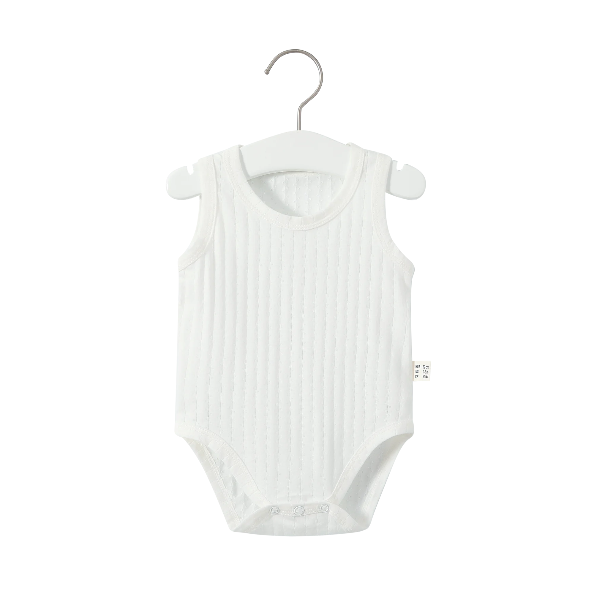 High Quality Soft Breathable 100% Cotton  Sleeveless Baby Rompers Round-neck Summer Baby Bodysuit Plain Infant clothes