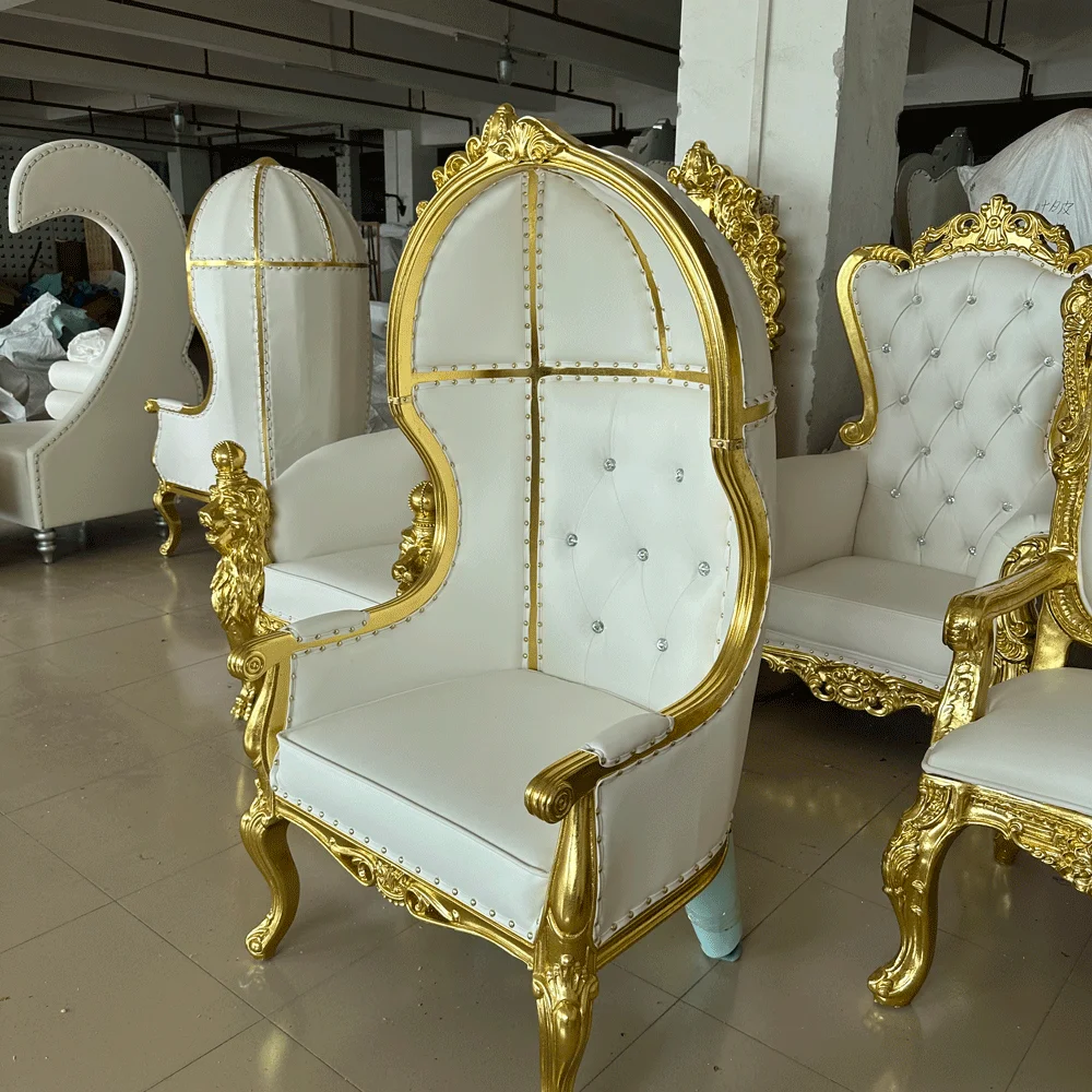 Exquisite Modern Stainless Steel Chair High Back Throne Chair King For Wedding Party Hotel Use