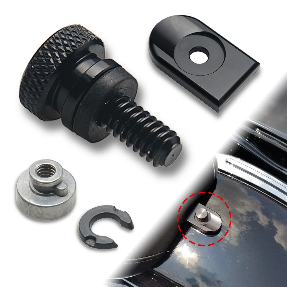 

Black Motorcycle Rear Fender Seat Bolt Tab Screw Nut Knob Cap Cover Fit For Harley Touring Street Glide Road Glide Electra Glide