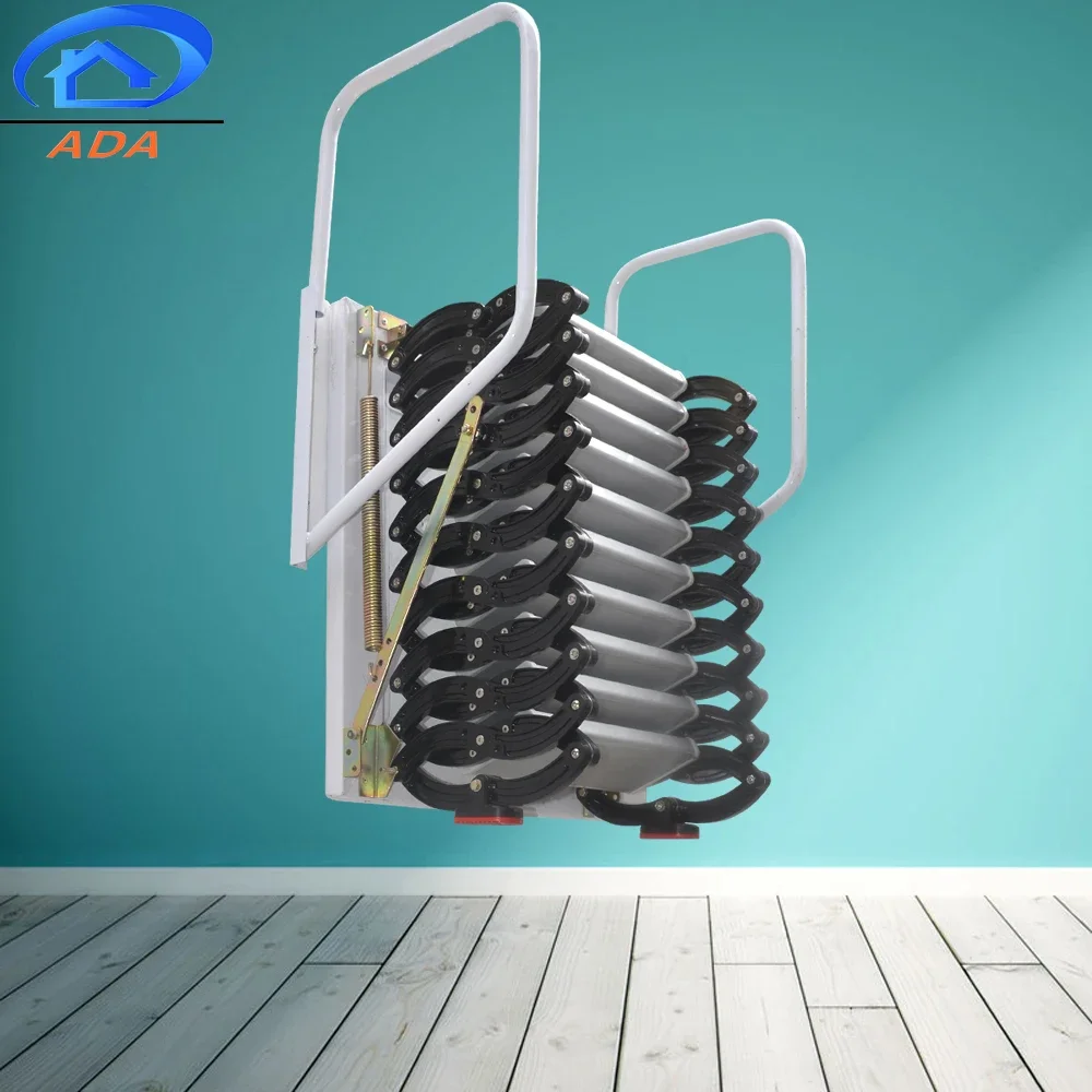 High Strength Outdoor Wall Mouted Roof Stretch Ladder With Handrails