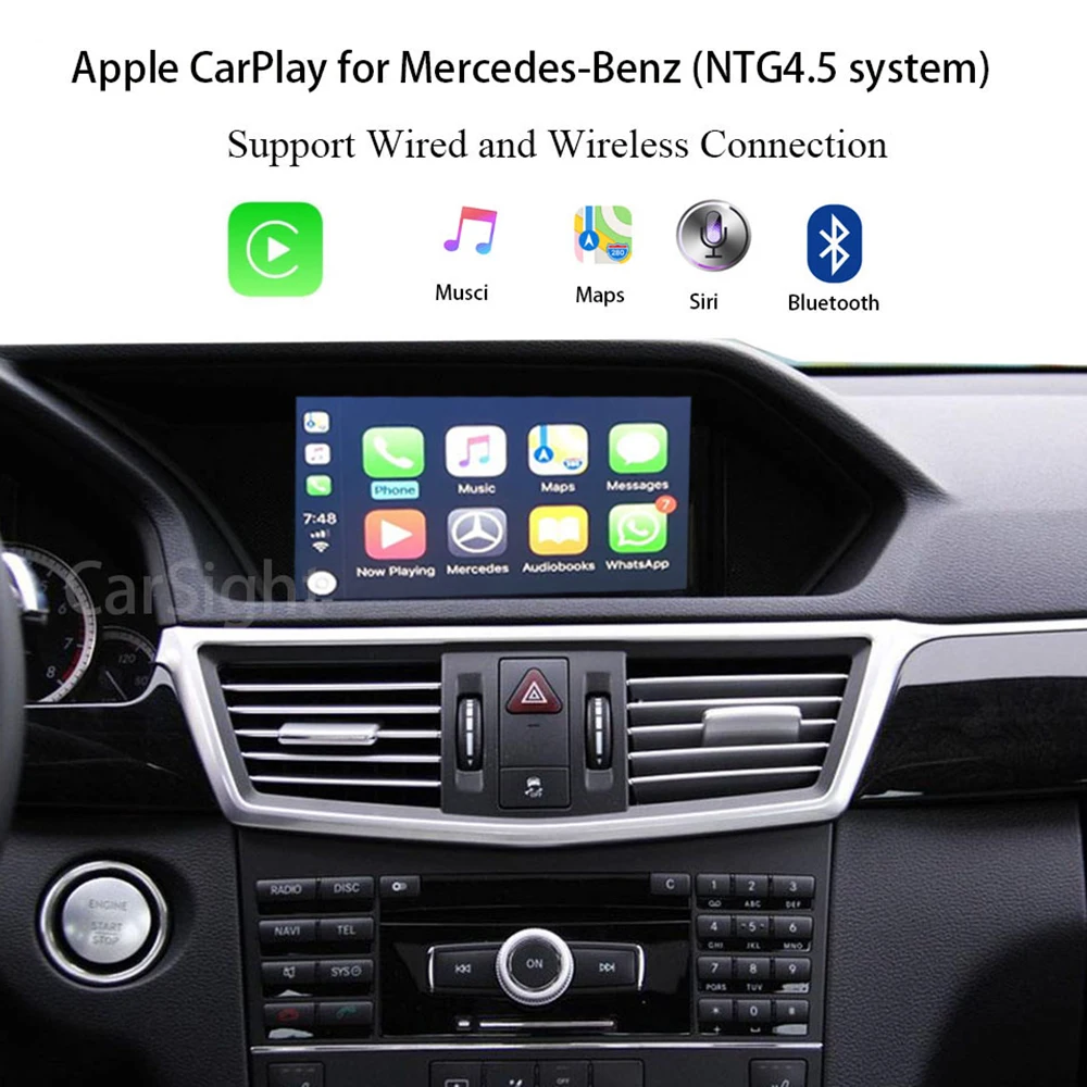 

Apple CarPlay Android Auto Decoder For Mercedes Comand Online NTG4.5 Audio 20/50 Interface Support Front Rear Rear Camera Mirror