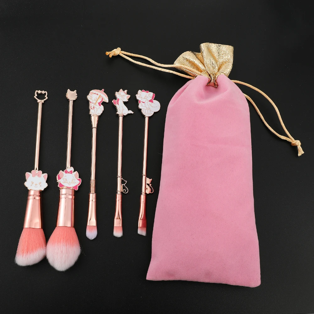 5pcs The AristoCats Modeling Makeup Brush Set Anime Mary Cat Eyeshadow Makeup Brushes Beauty Girls Professional Eyeliner Tools