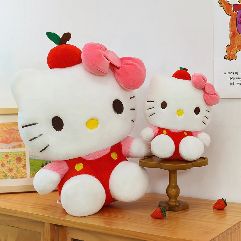 

Kawaii Apple HelloKitty Cat Plush Toy Stuffed Doll Cute Kids Birthday Gift for Girls