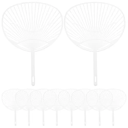10pcs Hand Fan Framework Hand-Held Fan Framework Japanese Fixed Flat Fan Uchiwa Kits Framework For Kits Crafts Making Hand Fan