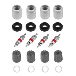 Car TPMS Service Repair Kit AotuTire Pressure Sensor Rebuild  with Nut Valve Cap Gasket  Car Styling Accessories 4 Sets