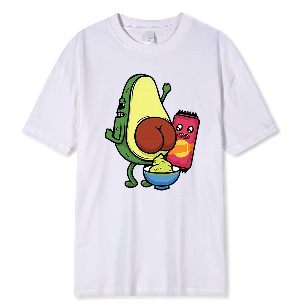 Manufacturing Avocado Jam With Avocado Printed T-Shirts Men Breathable Tees Summer Cotton Tshirt Hip Hop Loose Oversized T-Shirt